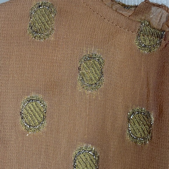 Raga Kenna Metallic Dot Mini Dress Peach Gold Silver Sparkle Womens Size XS - Picture 11 of 11